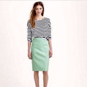 New J Crew Mint green Pencil skirt 0 petite